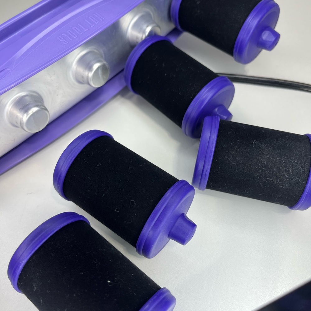 Purple Foam Hair Rollers - 5 Pack - Picture 3 of 4